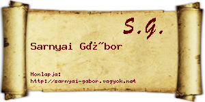Sarnyai Gábor névjegykártya