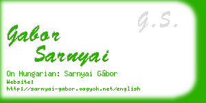 gabor sarnyai business card
